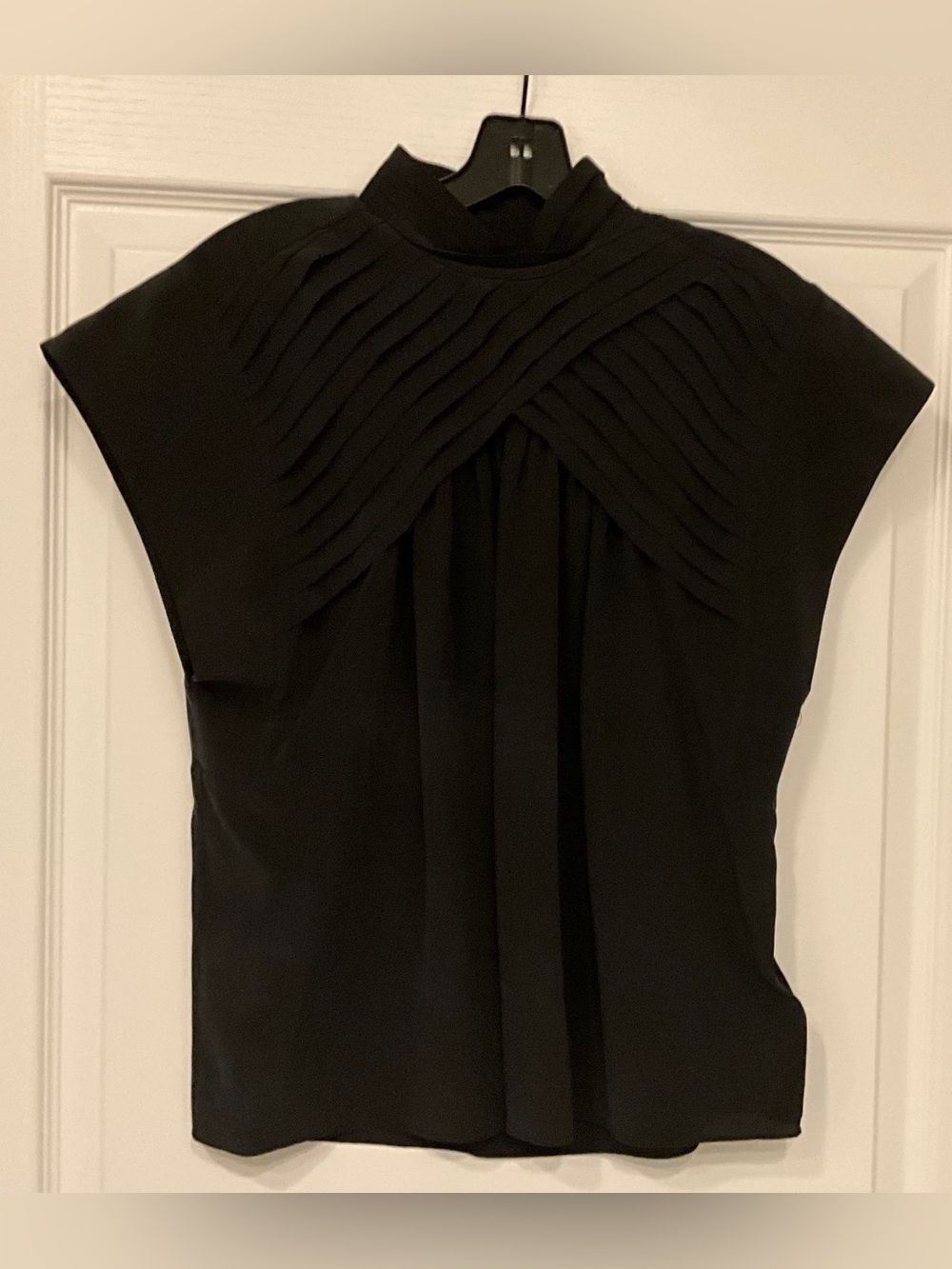 NWT Joie Cap Sleeve Black Silk Blouse